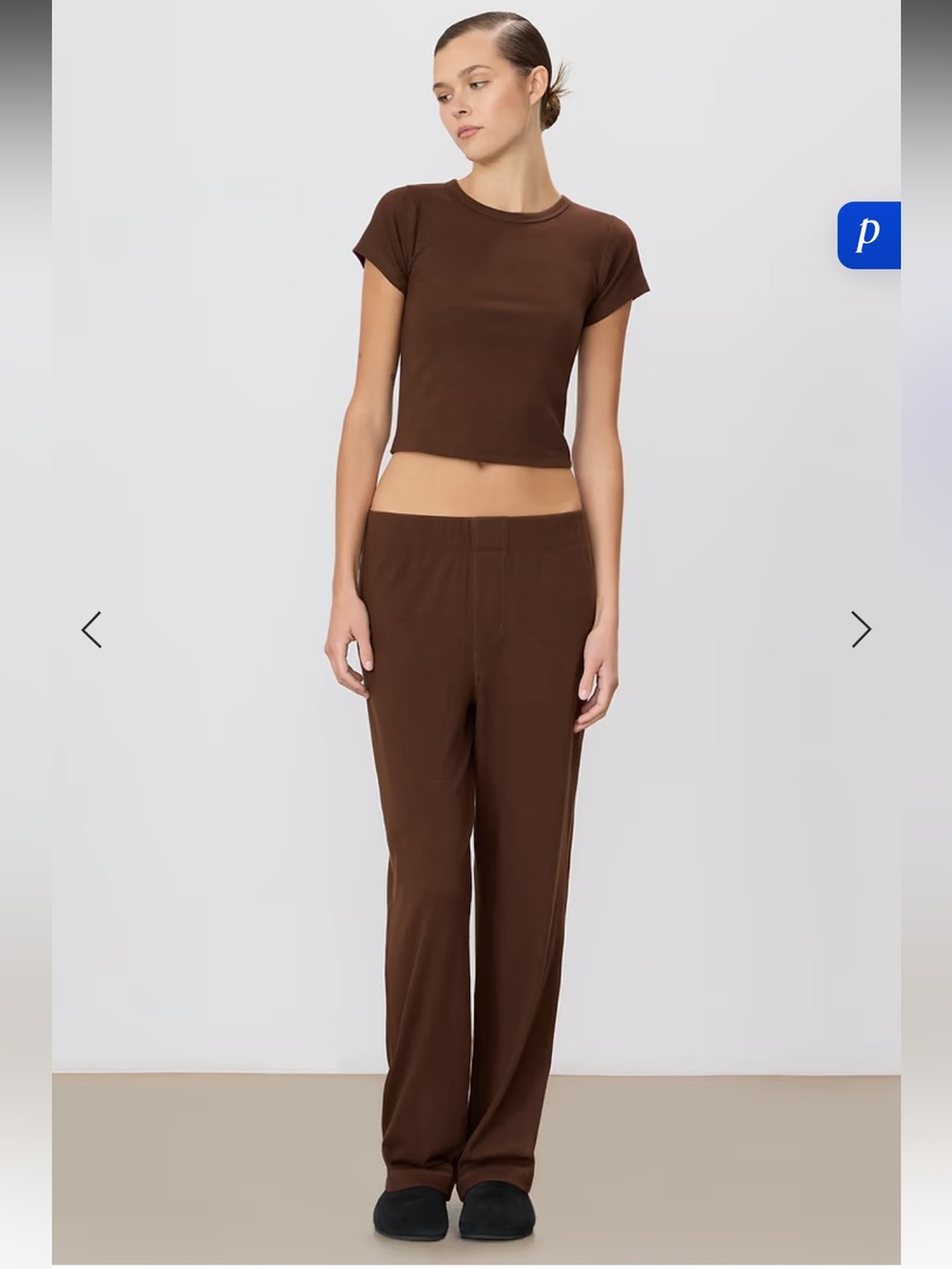 Eterne Butter Rib Lounge Pant, Chocolate Brown, Size Large